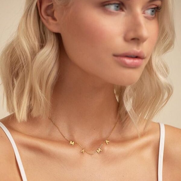 18K Thin Gold-Plated Letter Necklace - Image 2