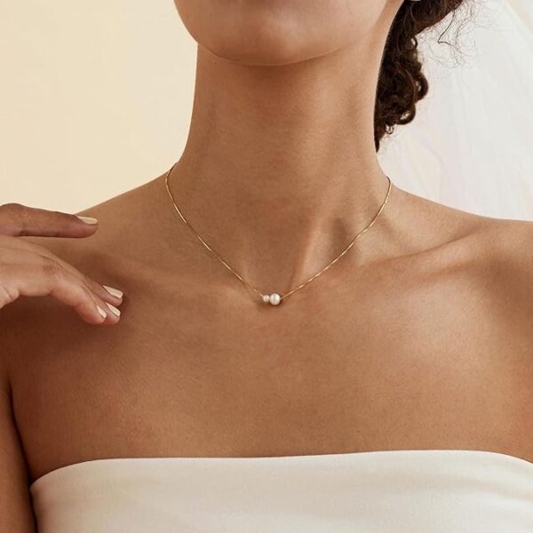 Gold-plated pearl necklace - Image 2