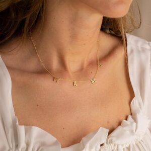 18K Thin Gold-Plated Letter Necklace