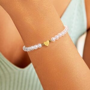 Women's gold-plated letter pearl bracelet