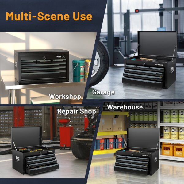 2025 Steel Tool Box, 24” Tool Chest Case with 6 Drawers, Top Storage, Automatic Lock - Image 8