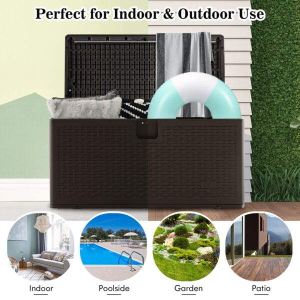 2025 Outdoor Storage Box, 31 73 100 Gallon Waterproof Resin Patio Storage Box with Lockable Lid, Side Handle for Pillows, Cushions - Image 15