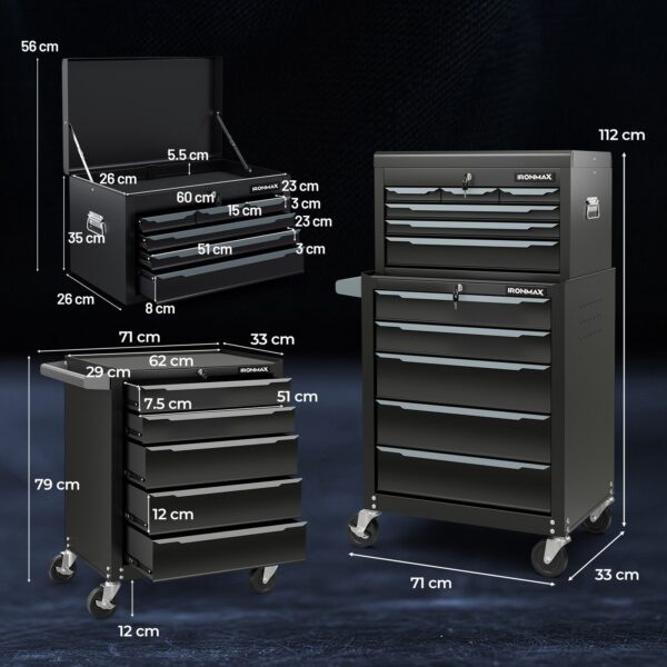 2025 Steel Tool Box, 24” Tool Chest Case with 6 Drawers, Top Storage, Automatic Lock - Image 12