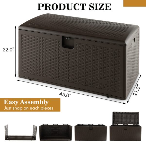 2025 Outdoor Storage Box, 31 73 100 Gallon Waterproof Resin Patio Storage Box with Lockable Lid, Side Handle for Pillows, Cushions - Image 16
