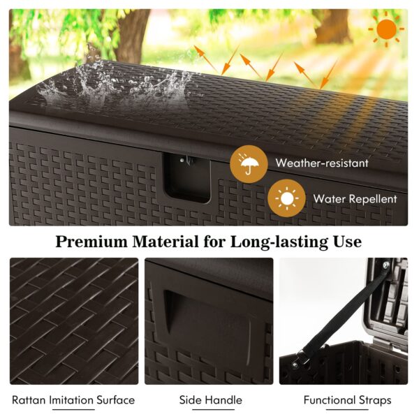 2025 Outdoor Storage Box, 31 73 100 Gallon Waterproof Resin Patio Storage Box with Lockable Lid, Side Handle for Pillows, Cushions - Image 22