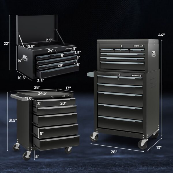 2025 Steel Tool Box, 24” Tool Chest Case with 6 Drawers, Top Storage, Automatic Lock - Image 13