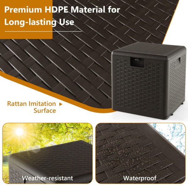 2025 Outdoor Storage Box, 31 73 100 Gallon Waterproof Resin Patio Storage Box with Lockable Lid, Side Handle for Pillows, Cushions - Image 3