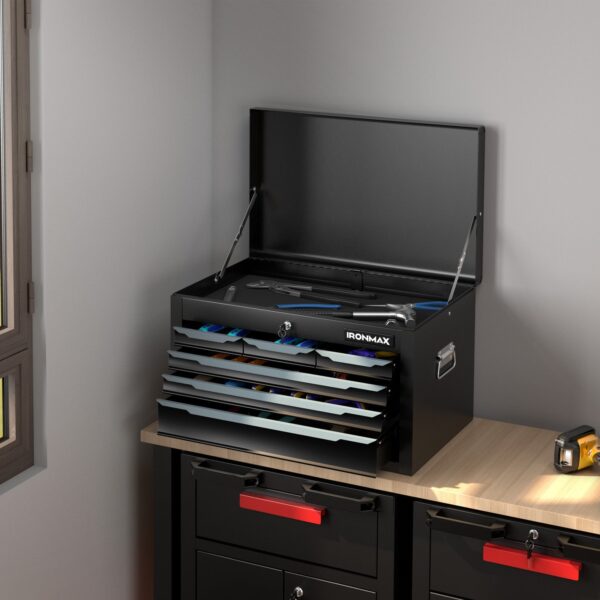 2025 Steel Tool Box, 24” Tool Chest Case with 6 Drawers, Top Storage, Automatic Lock - Image 3