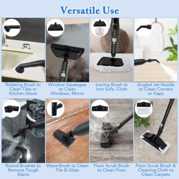 2025 Multipurpose Steam Cleaner, 1800W Portable Household Steamer with 15 Accessories - Image 8
