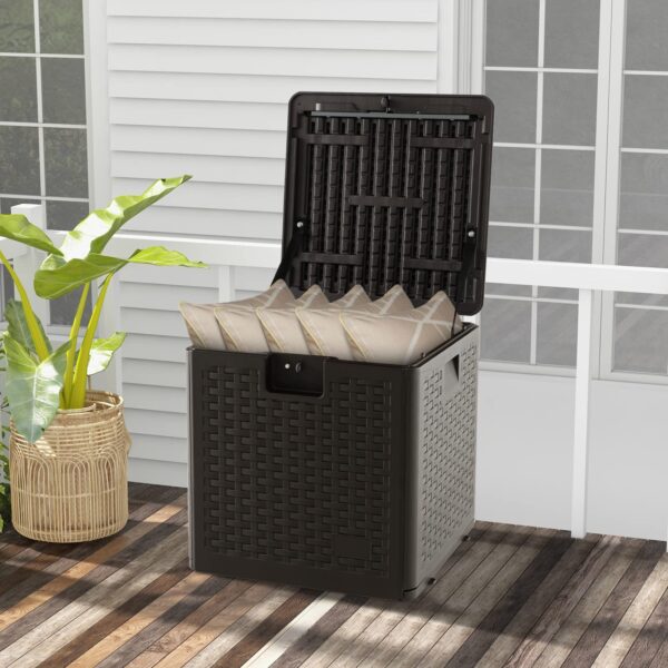 2025 Outdoor Storage Box, 31 73 100 Gallon Waterproof Resin Patio Storage Box with Lockable Lid, Side Handle for Pillows, Cushions - Image 8