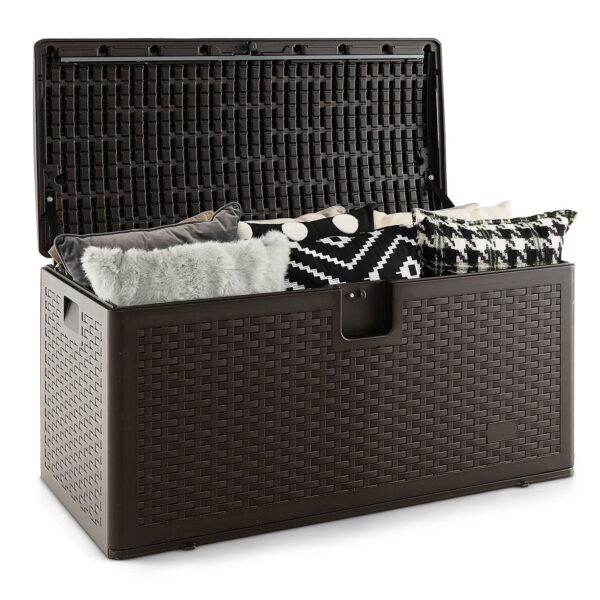 2025 Outdoor Storage Box, 31 73 100 Gallon Waterproof Resin Patio Storage Box with Lockable Lid, Side Handle for Pillows, Cushions - Image 10