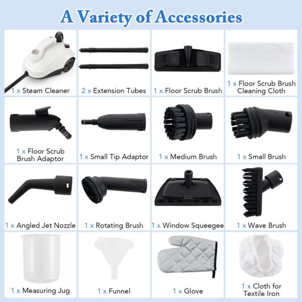 2025 Multipurpose Steam Cleaner, 1800W Portable Household Steamer with 15 Accessories - Image 9